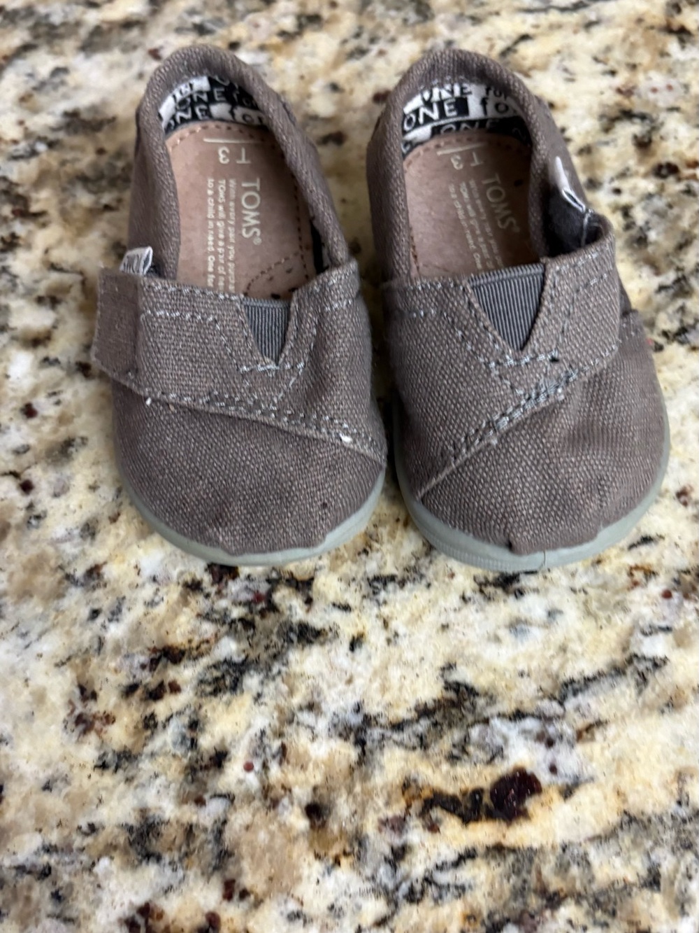 Toms Brown Canvas Slip-On Walker Shoes for Kids